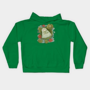 Cute Boo Haw Hugs A Frog In The Lotus Pond Kids Hoodie